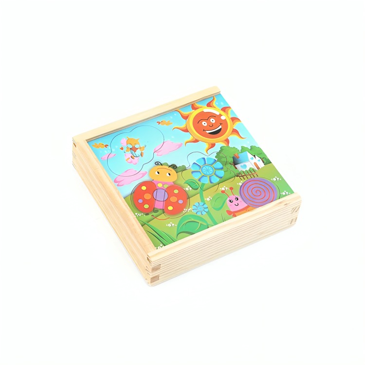 CAJA ENCAJE MULTICOLOR INTELIGENTE MADERA - 1