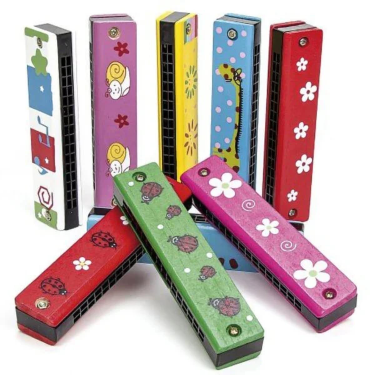 ARMÓNICA MULTICOLOR CHICA JUGUETE MADERA - 1