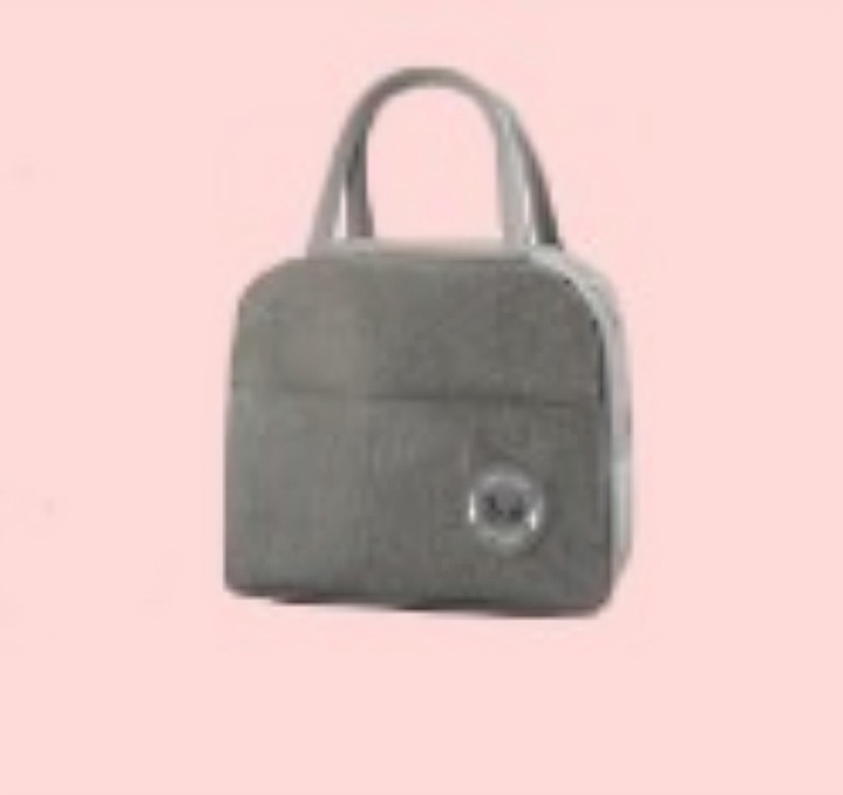 LONCHERA TERMICA ESCOLAR INFANTIL COLOR LISO GRIS - 2