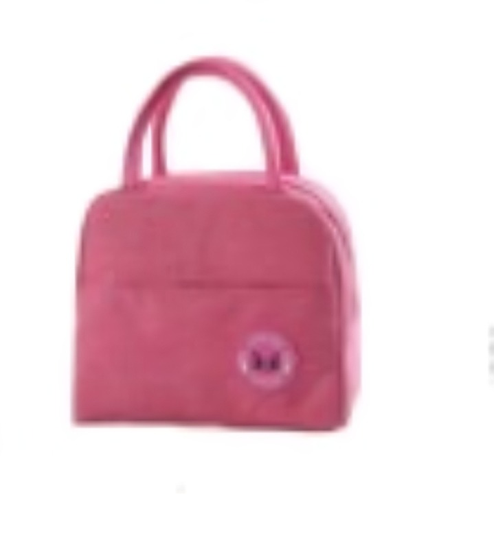 LONCHERA TERMICA ESCOLAR INFANTIL COLOR LISO ROSADO - 1