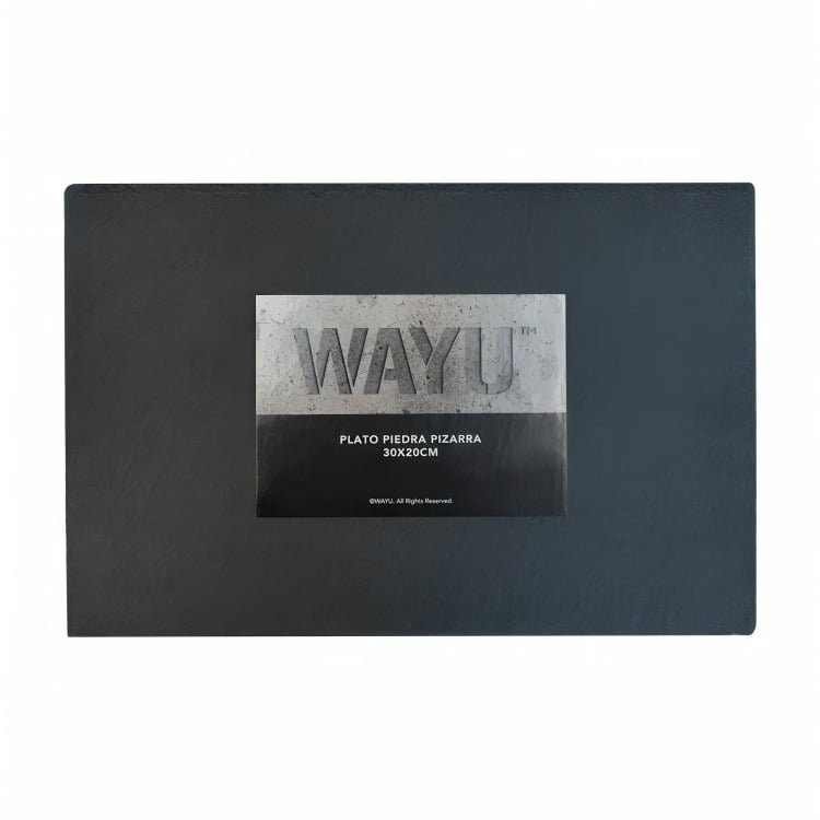 PLATO RECTANGULAR PIEDRA PIZARRA 30 CM WAYU - 1