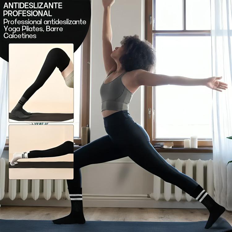 CALCETINES ANTIDESLIZANTES YOGA PILATES APTITUD SET 2 PARES - 2