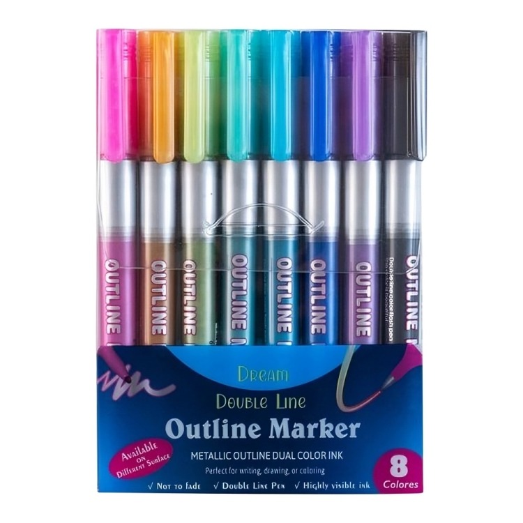 LÁPICES MÁGICOS DOBLE LINEA 8 COLORES - 1