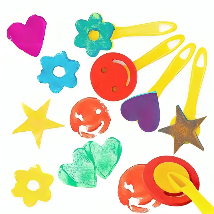 SET ARTE 51 PZS PINTAR NIÑOS ESPONJAS FIGURAS - 2