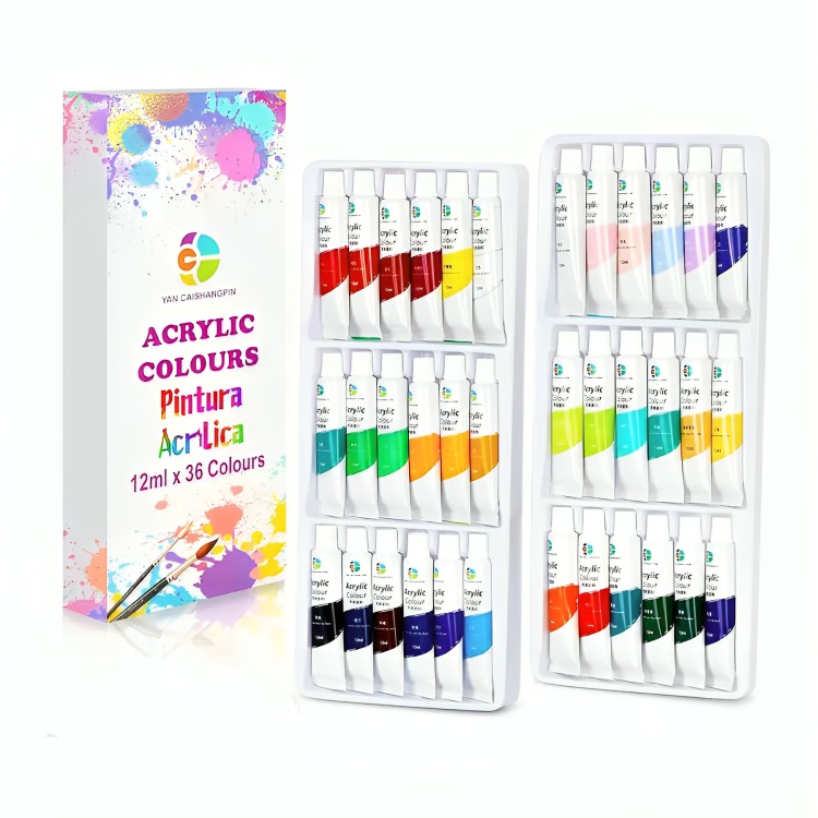 SET PINTURAS ACRÍLICAS 36 COLORES 12ML ARTE PROFESIONAL - 1