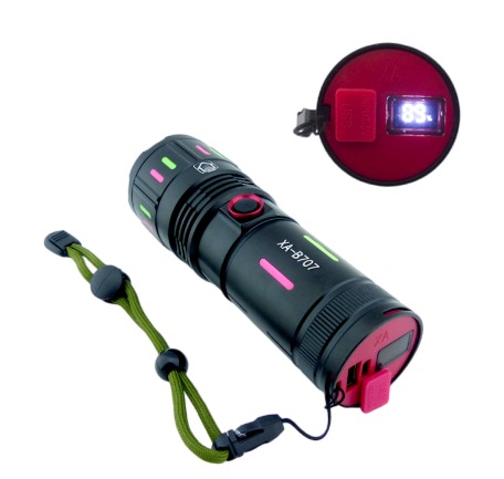 LINTERNA LED AX-B707 ALUMINIO ZOOM USB CARGA DIGITAL - 1