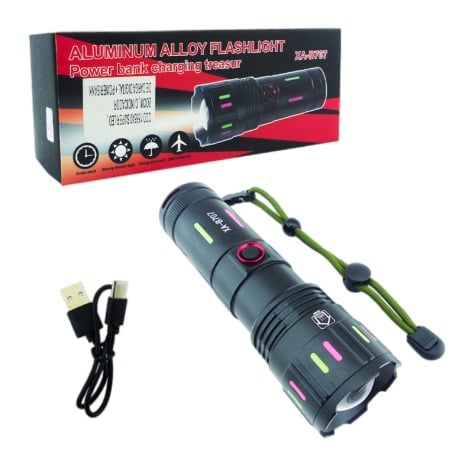 LINTERNA LED AX-B707 ALUMINIO ZOOM USB CARGA DIGITAL - 3