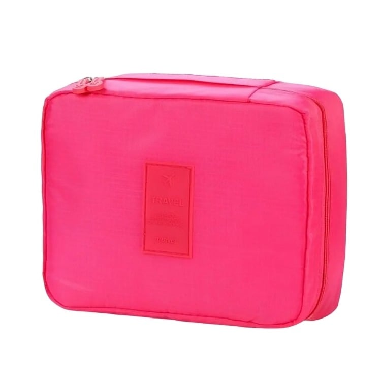 NECESER ORGANIZADOR COSMETIQUERO BOLSA VIAJE TRAVEL FUCSIA - 2