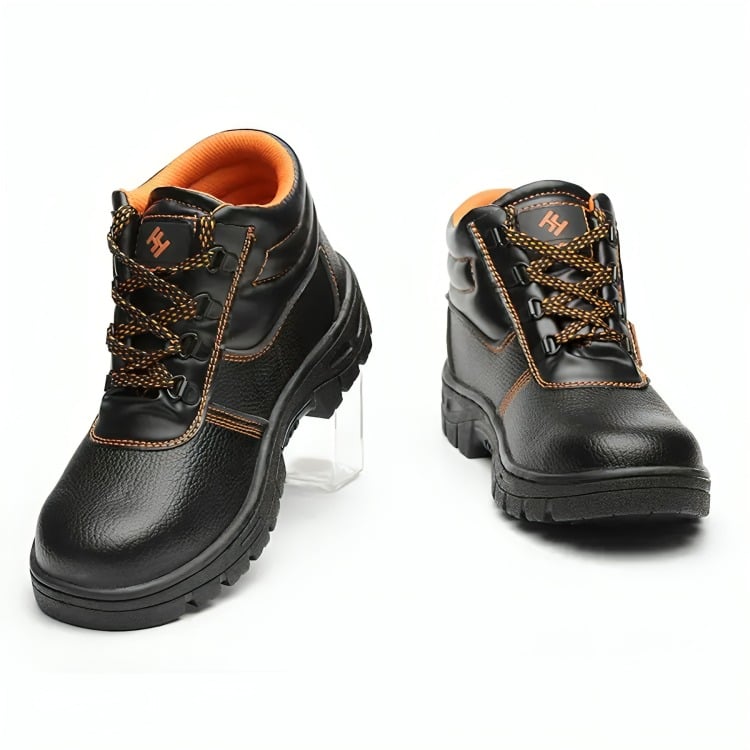 ZAPATO SEGURIDAD BOTIN NEGRO CAÑA PUNTA METAL - 1