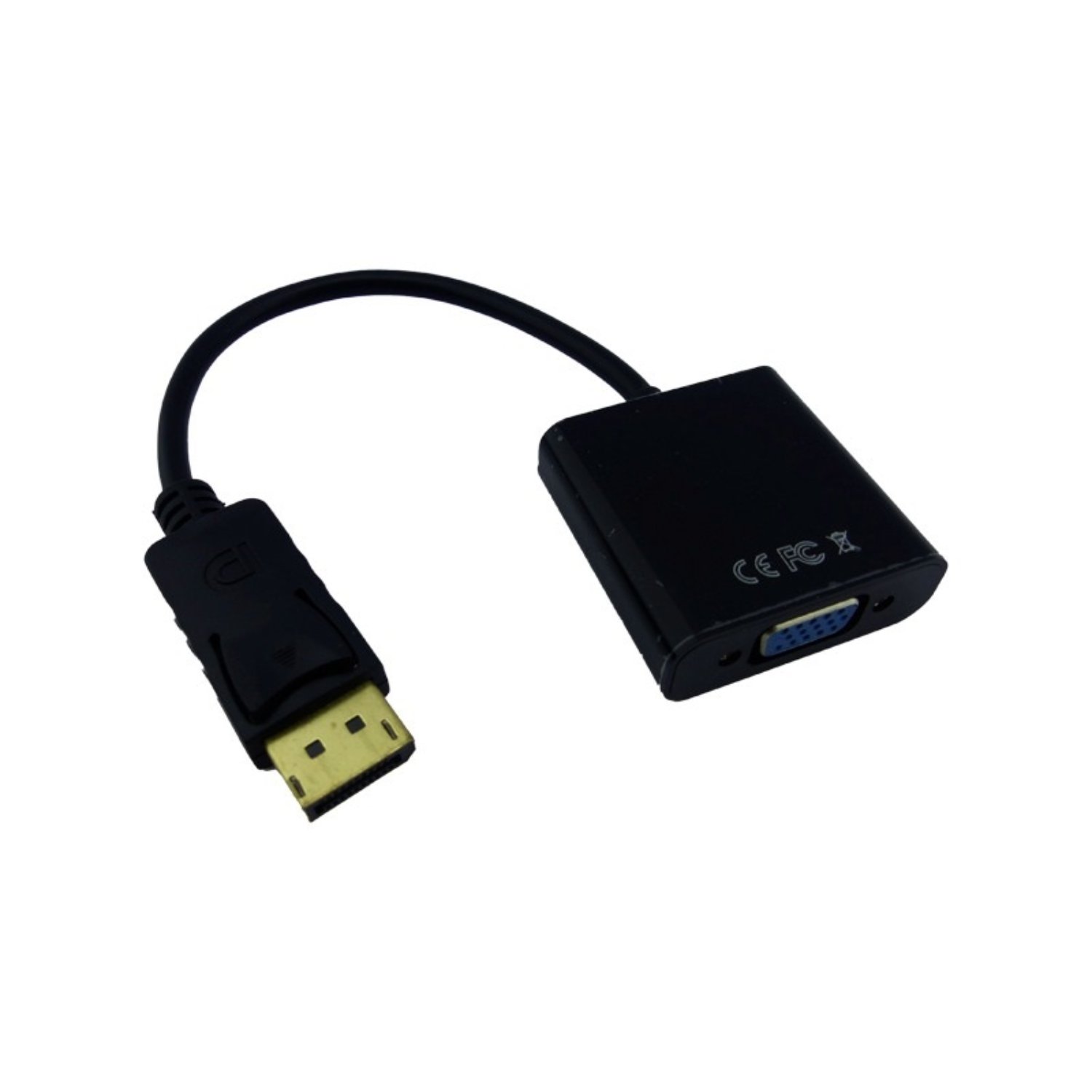 CONVERTIDOR CABLE DE DISPLAY PORT MACHO A VGA HEMBRA NEGRO EN BOLSA - 2