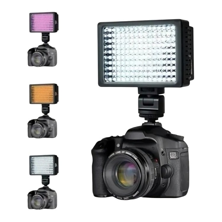 FOCO LED 160 LUCES FLASH CÁMARA VIDEOGRABADORA + 2 FILTROS - 3