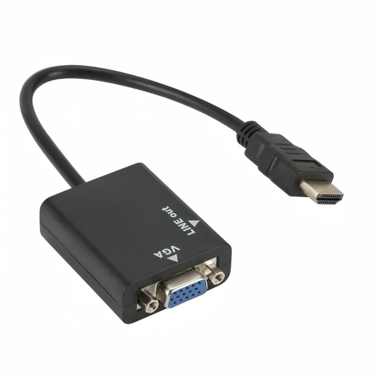 ADAPTADOR CABLE DE CONVERSIÓN HDMI A VGA + AUDIO HD - 2