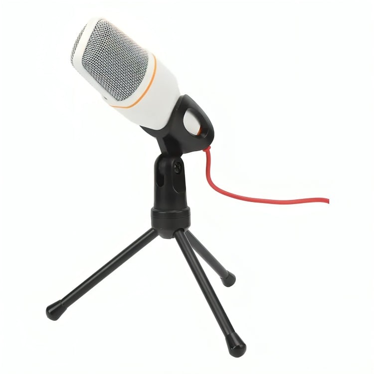 MICRÓFONO ESTUDIO CONDENSADOR ATRIL ESCRITORIO ALÁMBRICO COLOR BLANCO - 3