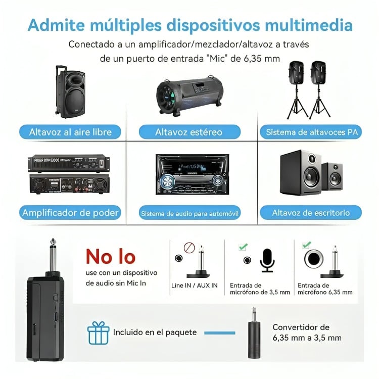 MICRÓFONO INALÁMBRICO PROFESIONAL KARAOKE KIT 2PCS - 2