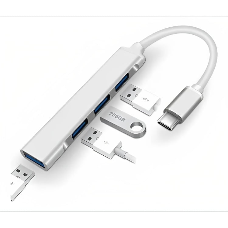 ADAPTADOR USB HUB TIPO C 4 X USB 3.0 4 EN 1 - 2