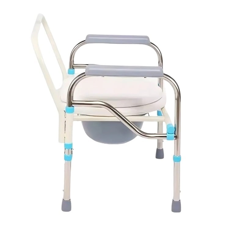 BAÑO INODORO W.C PORTÁTIL PLEGABLE SILLA DUCHA COLOR BLANCO - 1
