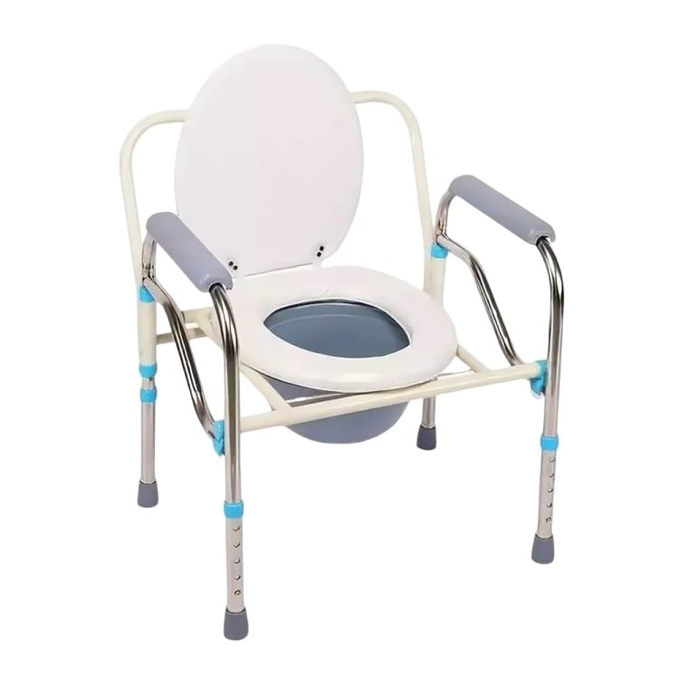 BAÑO INODORO W.C PORTÁTIL PLEGABLE SILLA DUCHA COLOR BLANCO - 3
