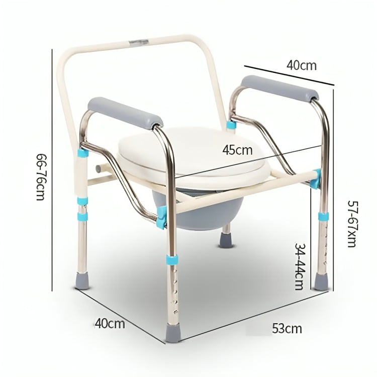 BAÑO INODORO W.C PORTÁTIL PLEGABLE SILLA DUCHA COLOR BLANCO - 4