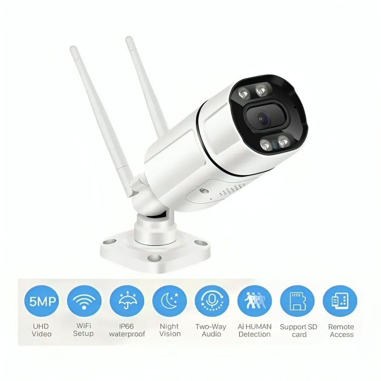 CÁMARA EXTERIOR WIFI 4MP 1080P HD - 4