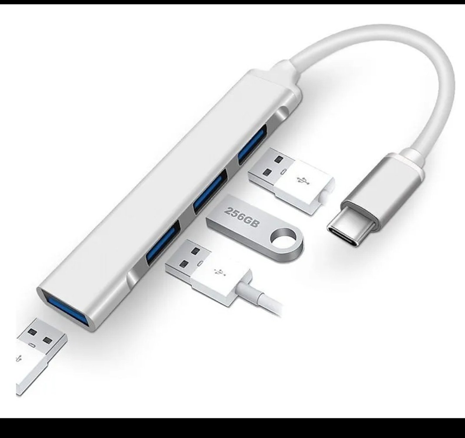 ADAPTADOR USB HUB TIPO C 4 X USB 3.0 4 EN 1 - 1