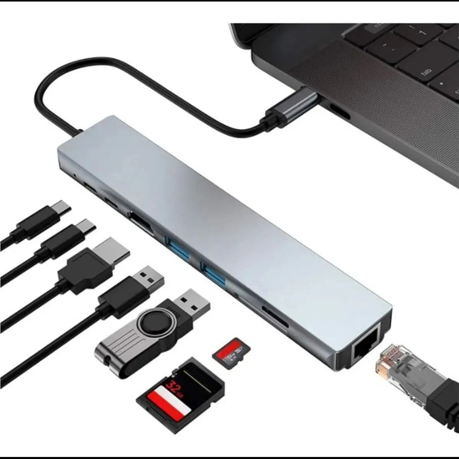 ADAPTADOR MULTIPUERTO HUB TIPO C 8 EN 1 - 2