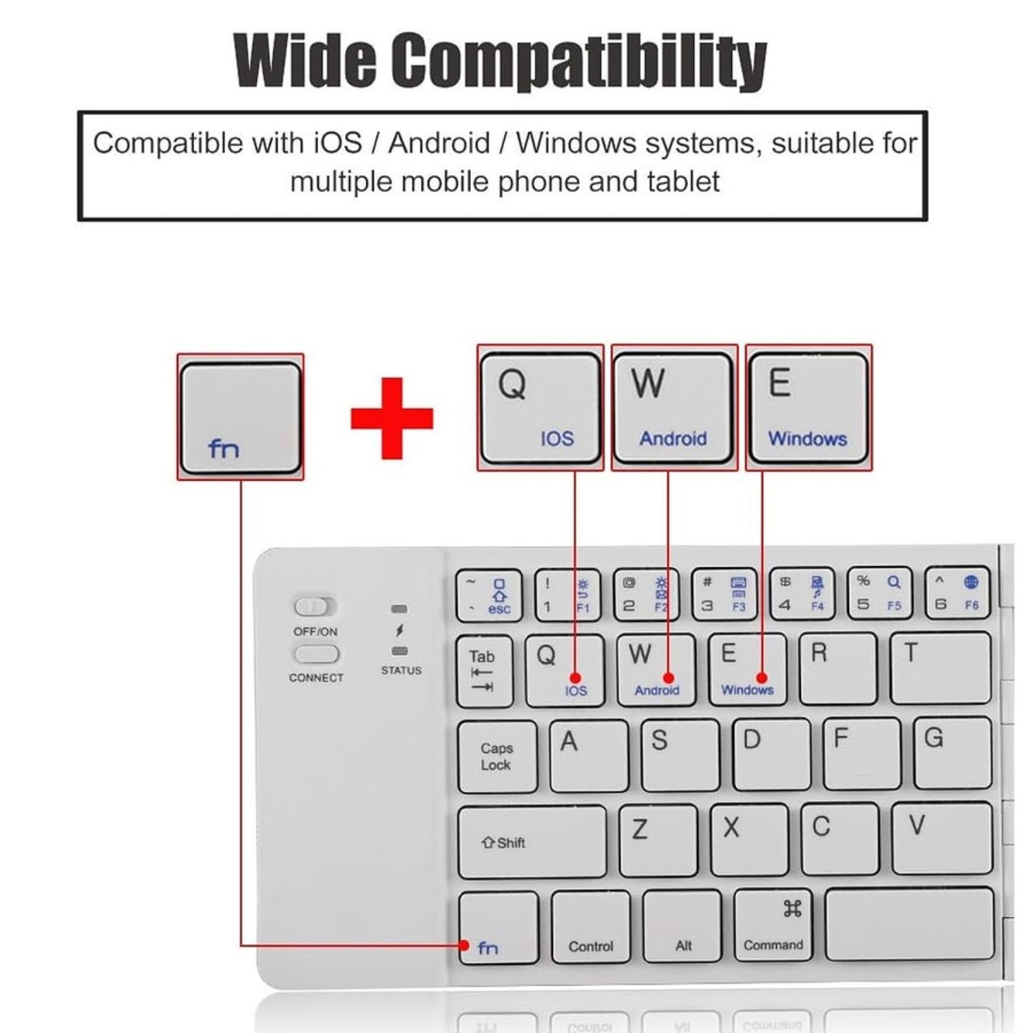 MINI TECLADO INALAMBRICO PLEGABLE PORTATIL BLUETOOTH - 4