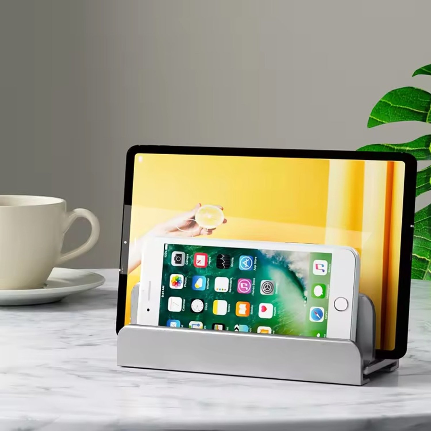 SOPORTE BASE VERTICAL ALUMINIO PARA NOTEBOOK SMARTPHONE - 3