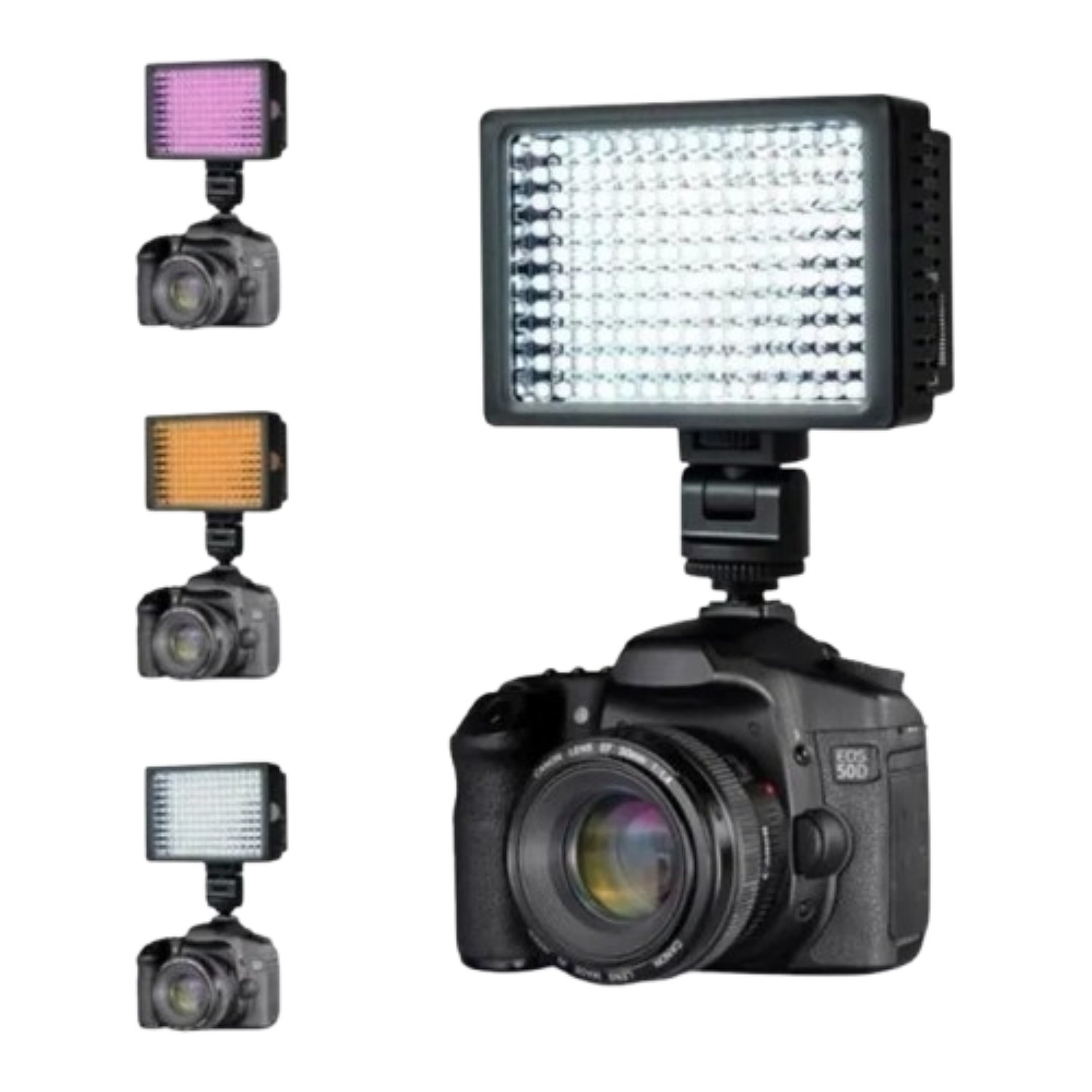 FOCO LED 160 LUCES FLASH CÁMARA VIDEOGRABADORA + 2 FILTROS - 1