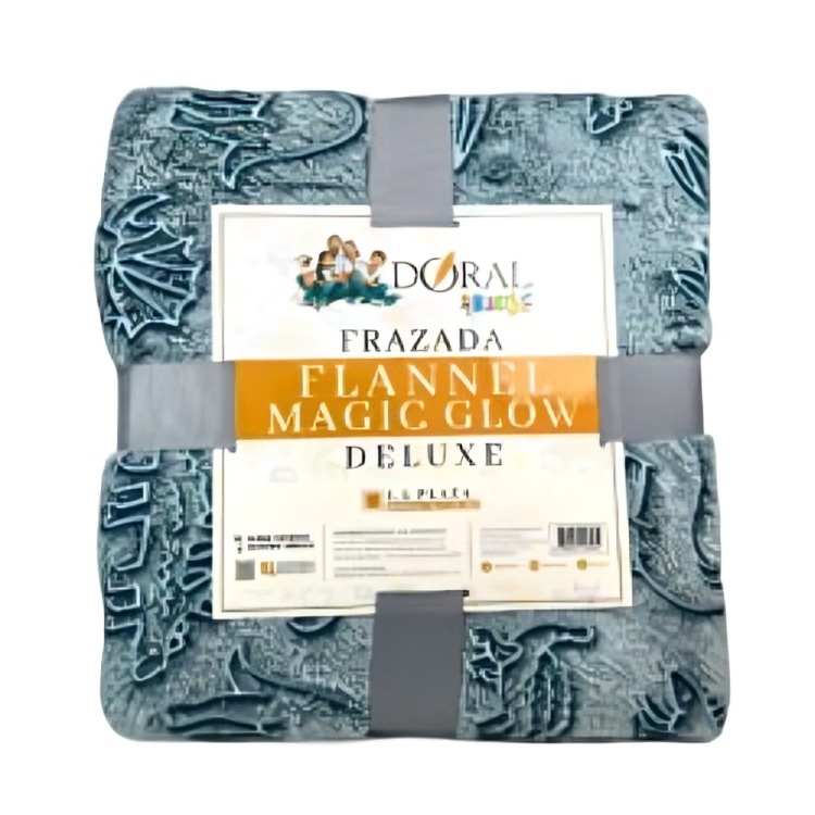 MANTA FLANNEL MAGIC GLOW DINOSAURIO 1.5 PLAZAS – DORAL - 1