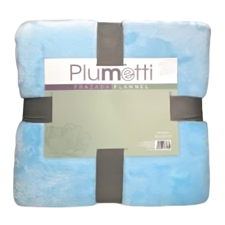 FRAZADA FLANNEL 1.5 PLAZAS / CELESTE – PLUMETTI - 1