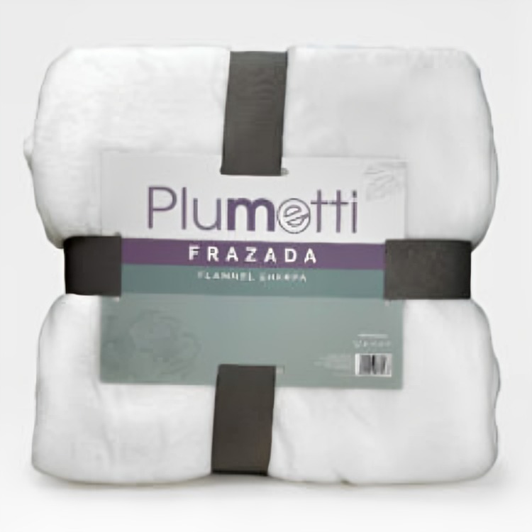 FRAZADA FLANNEL 1.5 PLAZAS / EN COLOR BLANCO – PLUMETTI - 2