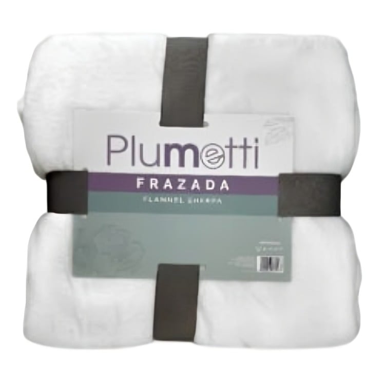 FRAZADA FLANNEL 1.5 PLAZAS / EN COLOR BLANCO – PLUMETTI - 3