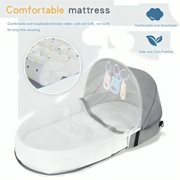CAMA MOISÉS PARA BEBÉ PORTÁTIL PLEGABLE CON MOSQUITERA - 3