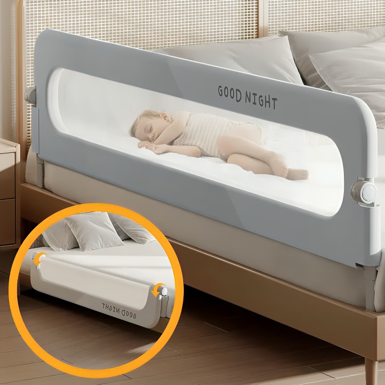 BARANDA DE CAMA 1.5MTRS SEGURIDAD BEBE ABATIBLE AJUSTABLE - 2