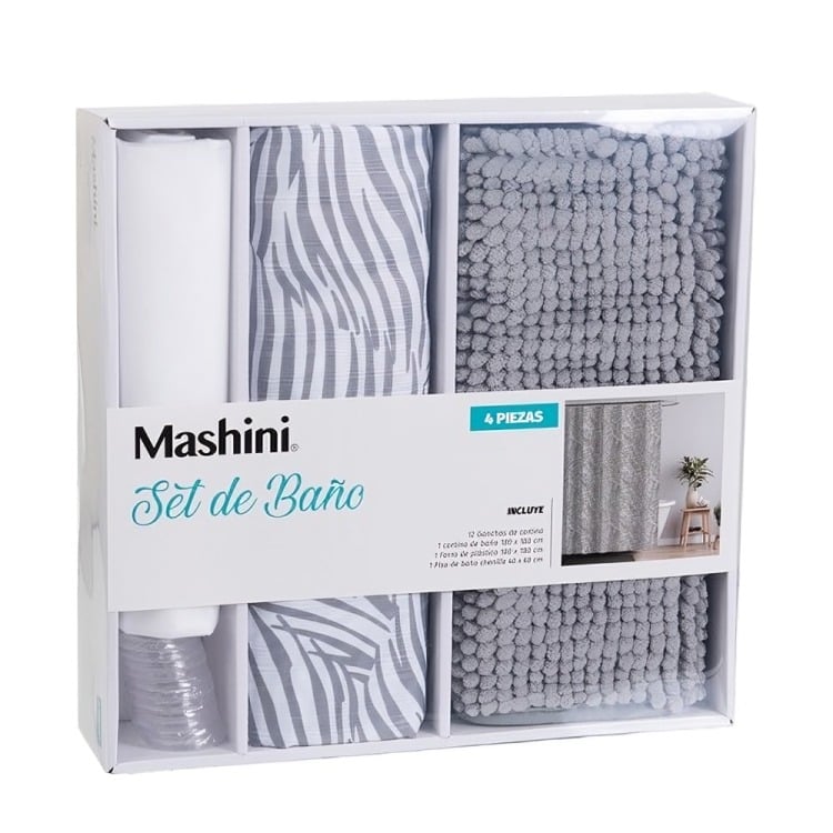 SET DE BAÑO EN CAJA 4 PIEZAS / ISIOLO – MASHINI - 1
