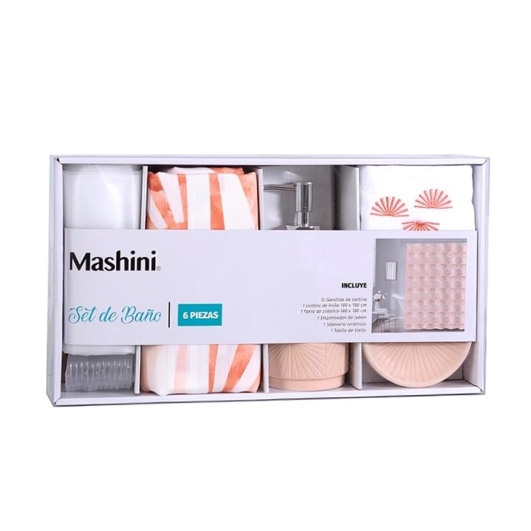 SET DE BAÑO EN CAJA 6 PIEZAS / RAPEL – MASHINI - 2
