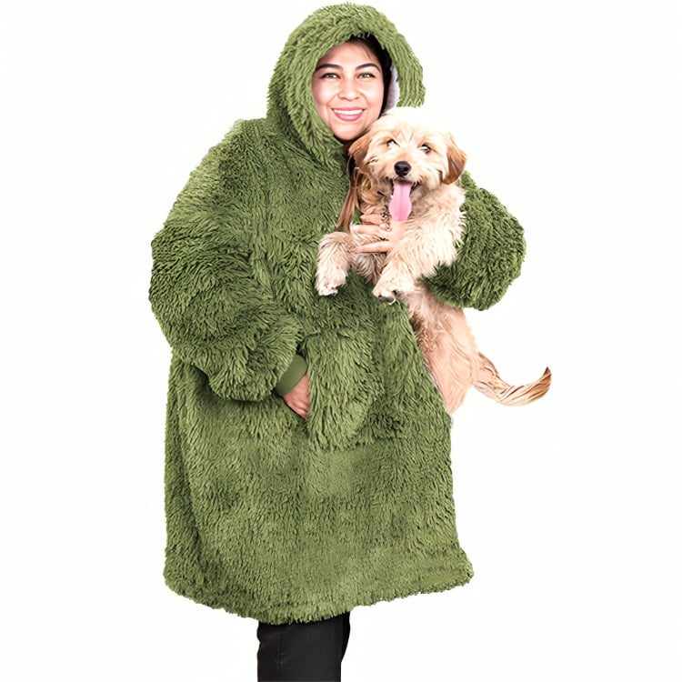 MANTA FELPUDA HOODIE SHERPY – DORAL VERDE - 1