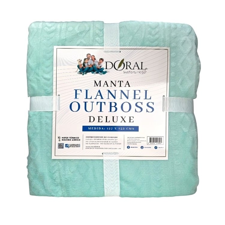 MANTA FLANNEL OUTBOSS DELUXE TURQUESA – DORAL 127×152 CM. - 1