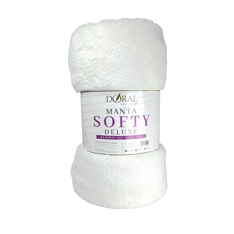 MANTA SOFTY LISA / EN COLOR BLANCO – DORAL 127×152 CM. - 3