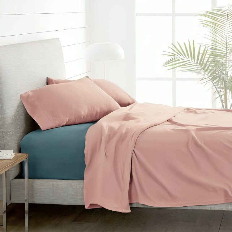 SÁBANAS POLAR LISA COMPOSÉ 2 PLAZAS / ROSADO-TURQUESA – DORAL - 1