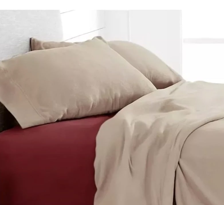 SÁBANAS POLAR LISA COMPOSÉ 1.5 PLAZAS / BEIGE-BURDEO – DORAL - 1
