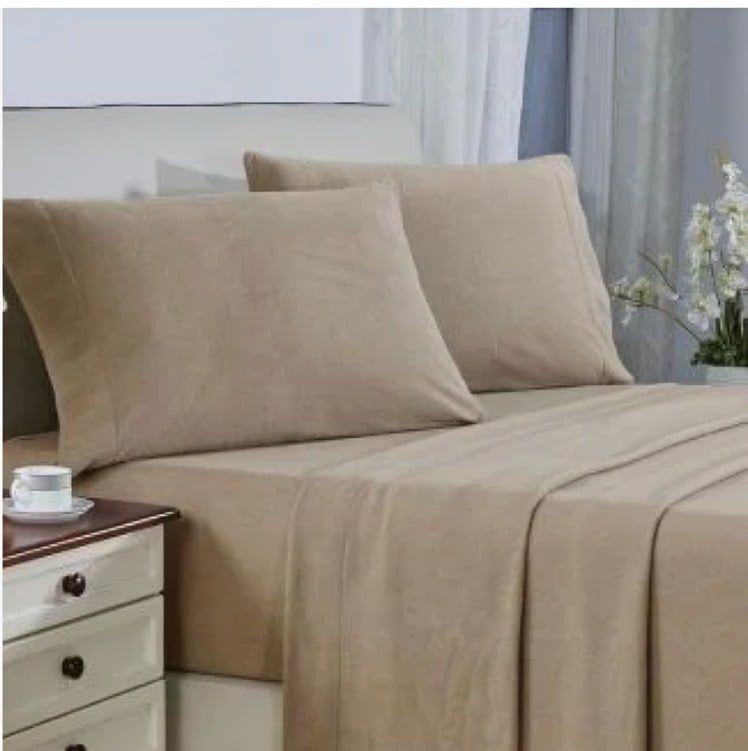 SÁBANAS POLAR LISA COMPOSÉ 1.5 PLAZAS / BEIGE-BURDEO – DORAL - 2