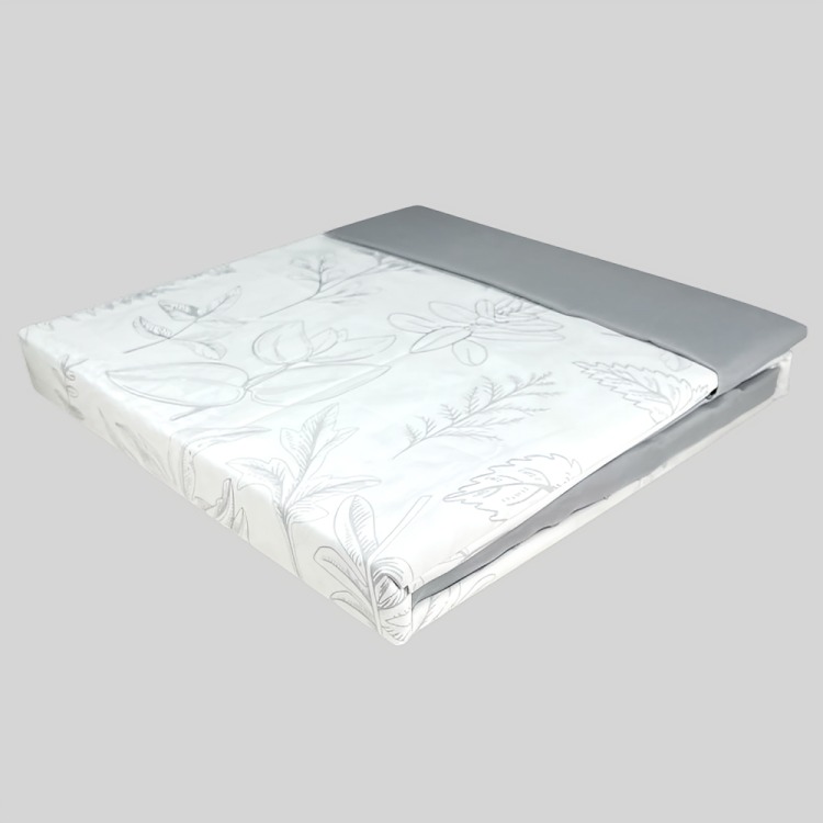SÁBANAS ATERCIOPELADA COMPOSÉ 1.5 PLAZAS  RAMAS GRIS - 1