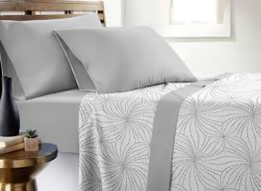 SÁBANAS ATERCIOPELADA COMPOSÉ 1.5 PLAZAS  RAMAS GRIS - 3