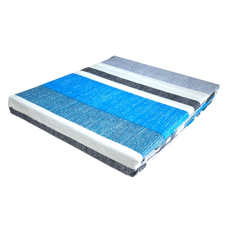 SÁBANAS MICRO PIEL DURAZNO 2 PLAZAS FRANJAS AZUL GRIS - 3