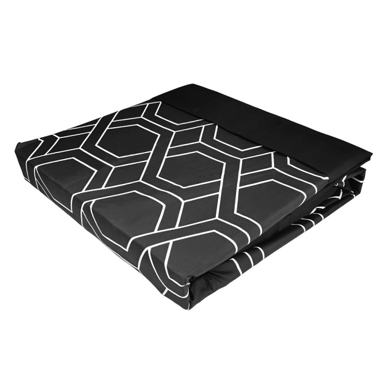 SÁBANAS ATERCIOPELADA COMPOSÉ 2 PLAZAS TRENZA EN COLOR NEGRO - 2
