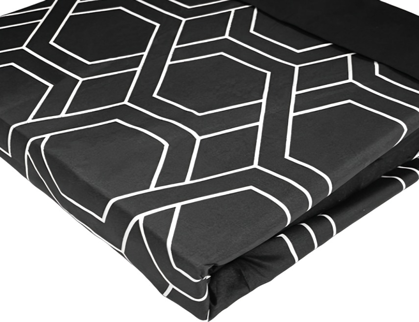 SÁBANAS ATERCIOPELADA COMPOSÉ 2 PLAZAS TRENZA EN COLOR NEGRO - 3