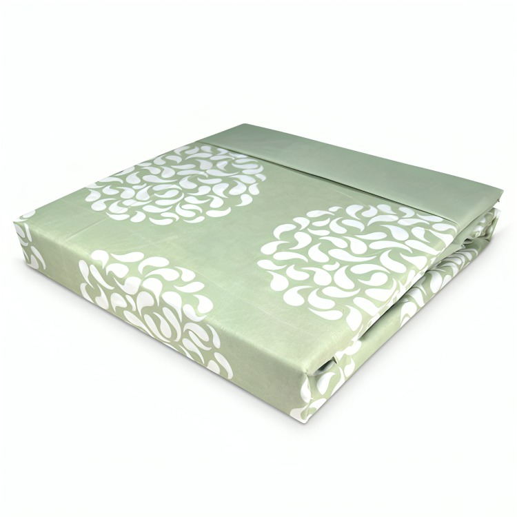 SÁBANAS ATERCIOPELADA COMPOSÉ KING CÍRCULOS EN COLOR BLANCO VERDE - 2