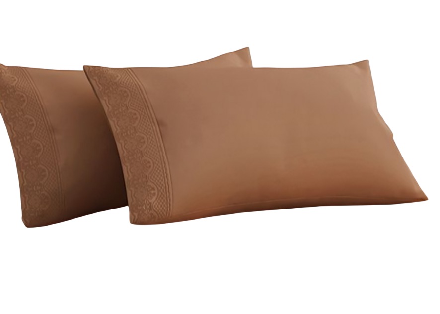 SÁBANAS MICROFIBRA BRODERIE SANTORINI 2 PLAZAS TERRACOTA - 2