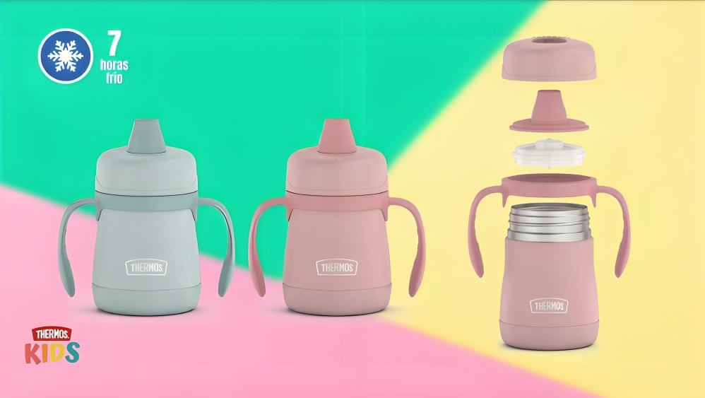 BOTELLA AC INOX ASAS KIDS 210ML THERMOS - ROSA - 1